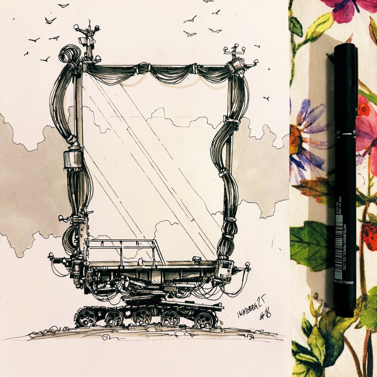 Ornate 17th Inktober .
.
I’m not trying to pretend that this is a loose association with decoration, but this word turned out to be very difficult for me - love!