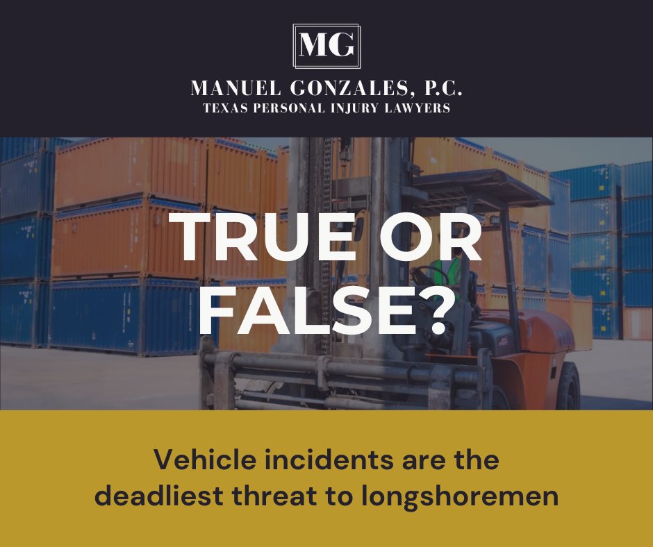 MGPCAttorneys's tweet photo. TRUE! ✅

Forklifts, trucks, and other heavy equipment cause more #FatalInjuries on the docks than any other #hazard. Staying alert and following #safety protocols can save lives.

If you or a loved one has been #injured, contact Manuel Gonzales, P.C. at 713-664-3600. ⚓️ https://t.co/1HqnzWAPk7