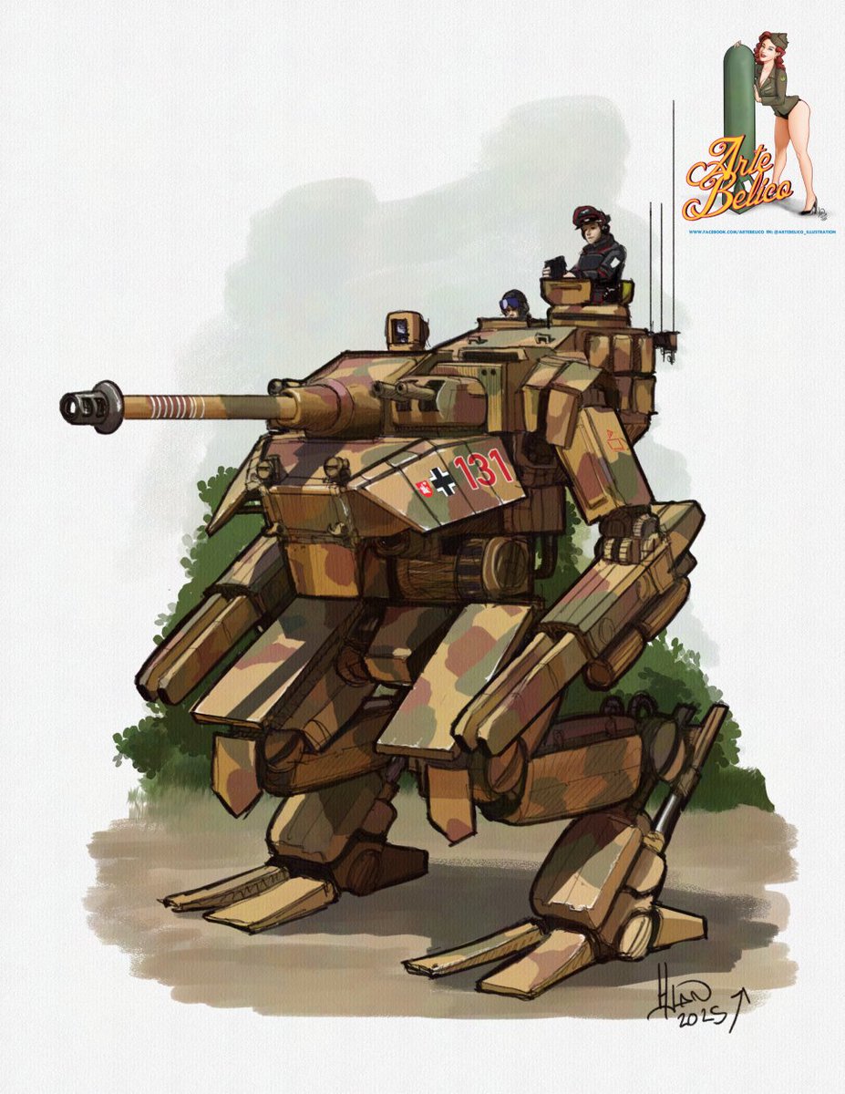 hansclaw's tweet image. Mi diseño: Sd.Kfz. 122/2 Cheetah Armored Walker, ya con color como Stug aleman (StuGBrg 243) en algun lugar del Bocage normando
 
#MechArt #RobotWarrior #MechaDesign  #ConceptArt #DigitalArt #RobotDesign #ArtStation