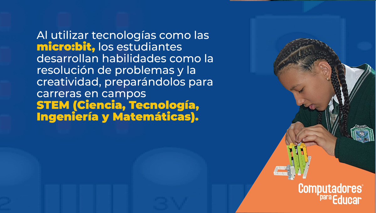 CompuParaEducar's tweet image. ¿Sabes qué es una Micro:Bit y cómo funciona?
Este pequeño dispositivo permite programar, crear y experimentar con la tecnología en el aula de clase. Descubre sus características y cómo potenciar el aprendizaje con ella.