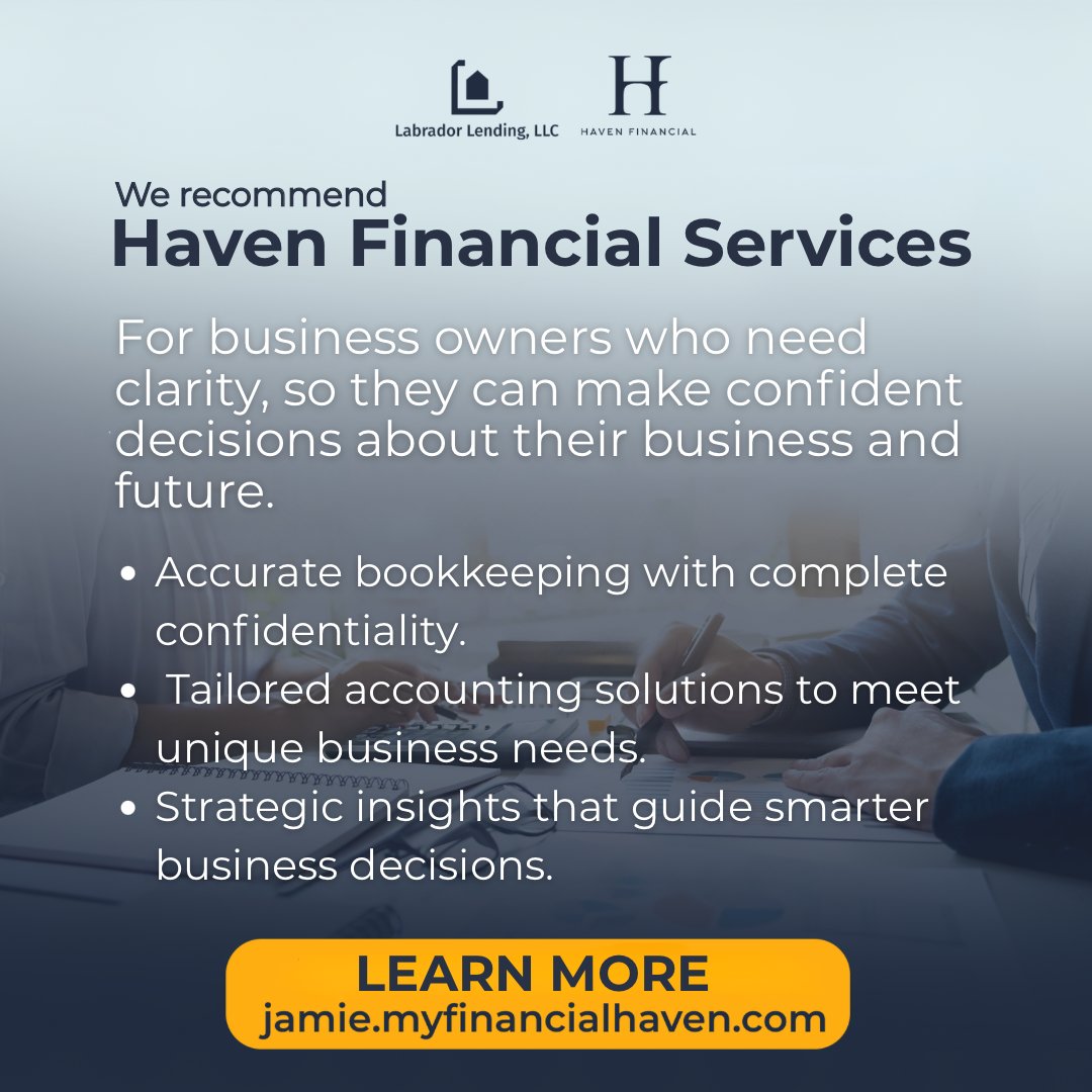LabradorLending's tweet image. 📊 Financial Clarity for Business Owners
We recommend Haven Financial Services to help you cut through the noise and make confident decisions about your future. 

👉 Learn More: jamie.myfinancialhaven.com

#BusinessFinances #FinancialClarity #EntrepreneurTips
