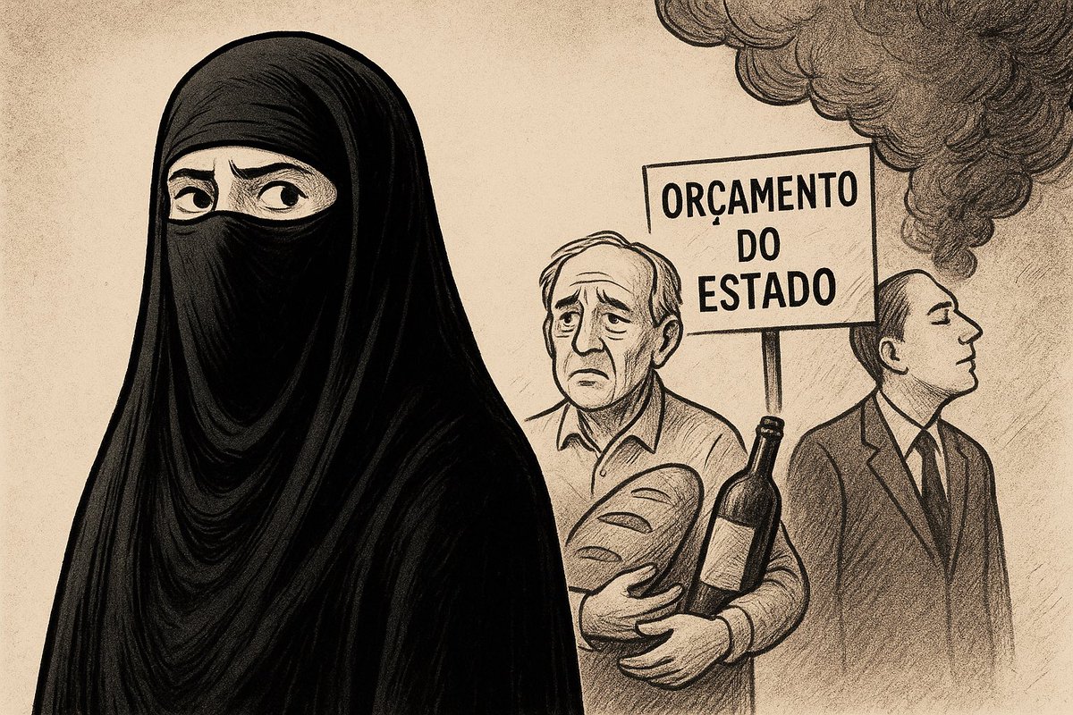 Anda tudo distraído com as burkas enquanto o país arde em silêncio.

Enquanto se discute o acessório, o essencial escapa-nos entre os dedos. A carga fiscal volta a subir neste Orçamento de Estado, sobe a despesa, sobe a receita, sobe tudo, menos a esperança. 

O número de pobres