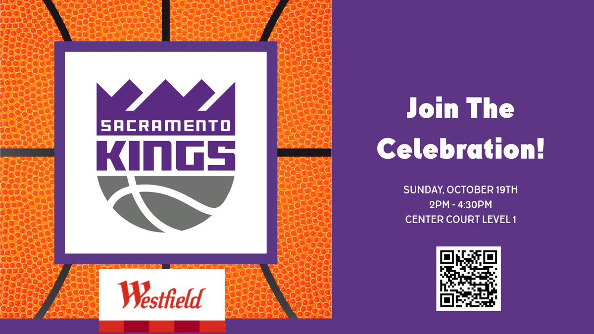 Join the excitement at the Westfield Galleria at Roseville’s Tip-Off Event this Sunday, October 19, from 2–4:30 PM. Enjoy a high-energy afternoon featuring Kings guard Keon Ellis, Slamson, the Kings Dancers — plus retailer pop-ups and exclusive giveaways! Free and open to the public.