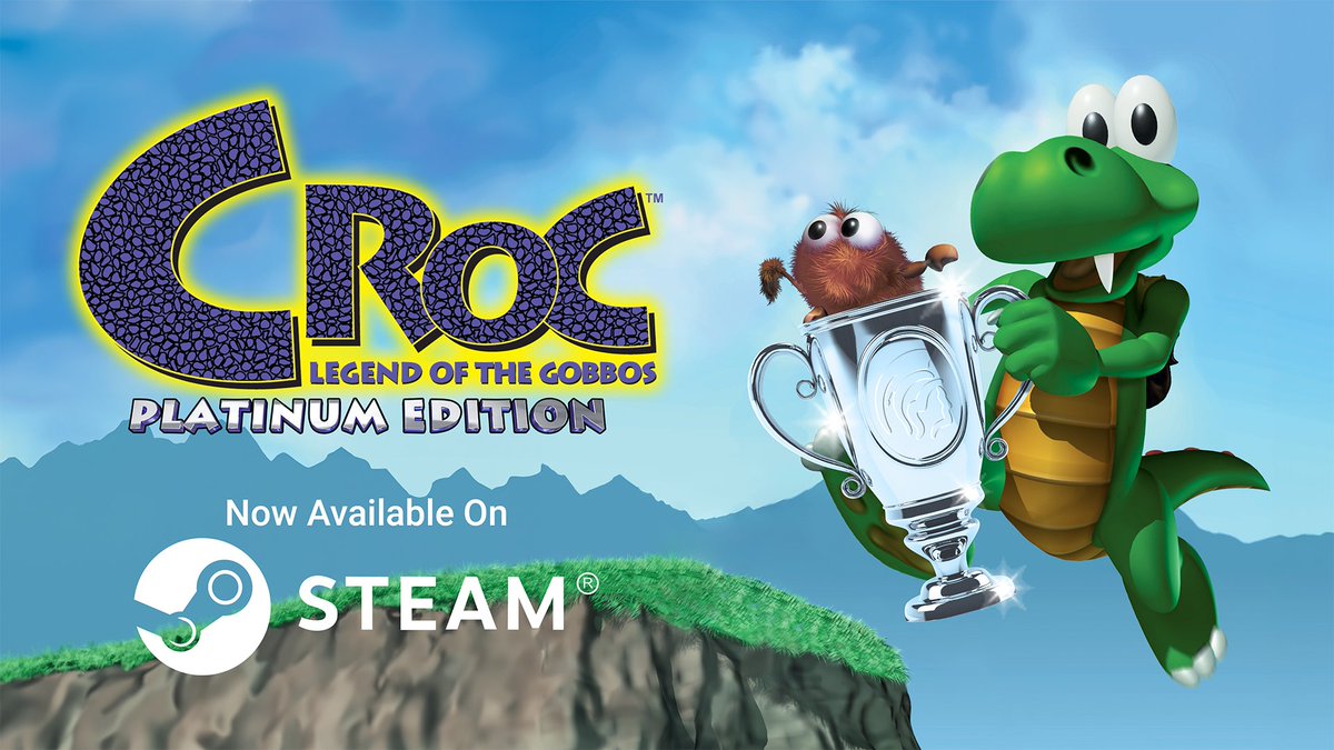 ArgonautGames_'s tweet photo. Croc Legend of the Gobbos is now officially available to purchase on @Steam! Thank you for your patience, and we are so excited to see more players join Croc on his journey to save the Gobbos! KAPOW!

Purchase here: https://t.co/x3kQIjS4Rs https://t.co/moO8zREpMk