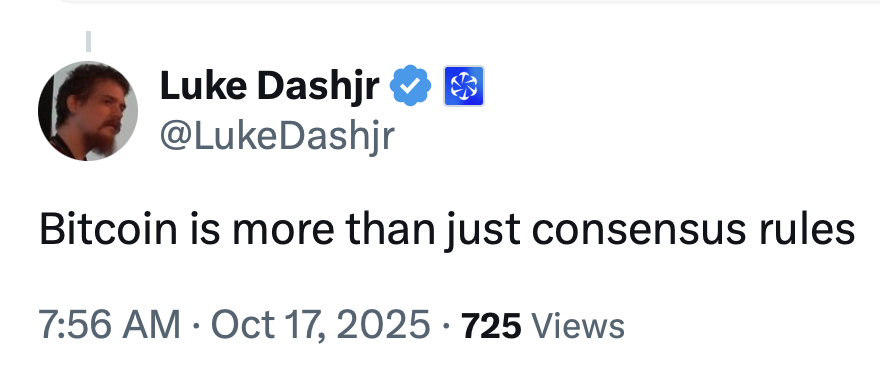 In fact, Bitcoin's NEVER consensus rules!

It's always been unchangeable rules.  Do you program computers? In coding it's called a "PROTOCOL".  You don't violate them, EVER. If you do, it doesn't work.

Damn, it's about the ONLY things dumbass coderBros do NOT change. PROTOCOLS.