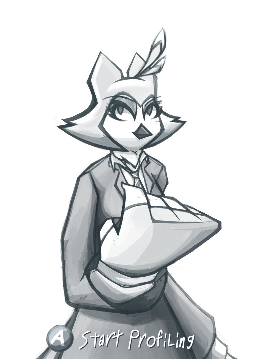 SadNumberOne1's tweet photo. It’s birdtober and halloween is right around the corner! So heres a sketch of Sade dressed as agent York form Deadly Premonition #birdtober #DeadlyPremonition https://t.co/FEheVmcBS6