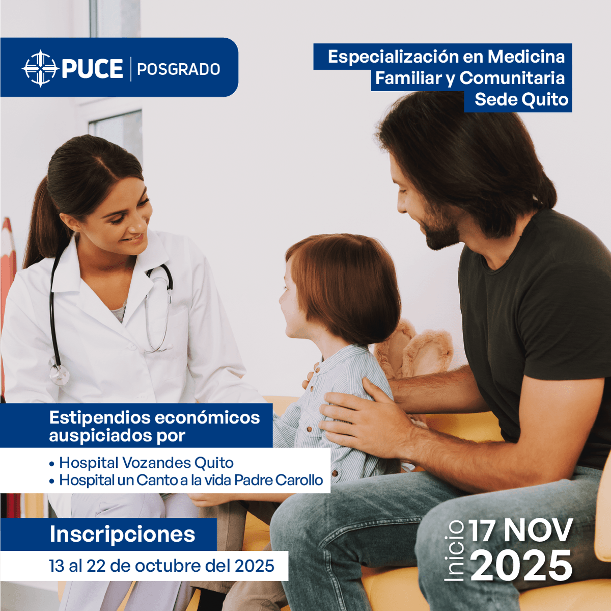 PUCE_Ecuador's tweet photo. ¡Da el siguiente paso en tu vocación por la salud! 💪
Postula a nuestras especializaciones 🩺
👨‍⚕️ Medicina Familiar
🚨 Emergencias y Desastres
🧸 Cuidados Intensivos Pediátricos
📍 Quito y @PUCE_Manabi
👉 https://t.co/nnC3Jddz7Z https://t.co/JccGWpOXaQ