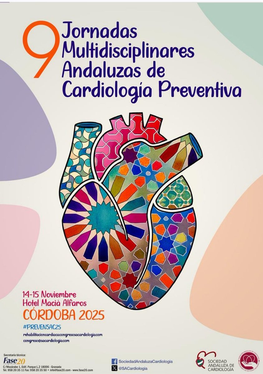 ¿Pensais que el congreso SEC de Granada es lo último interesante del año? Nooooo, nos queda Córdoba con la cardiologia preventiva andaluza.
…ioncardiaca.congresosacardiologia.com
Habrá nuevos invitados (pulmón), viejos invitados (riñón) y el obligado rincón del residente. Mírate el programa!!