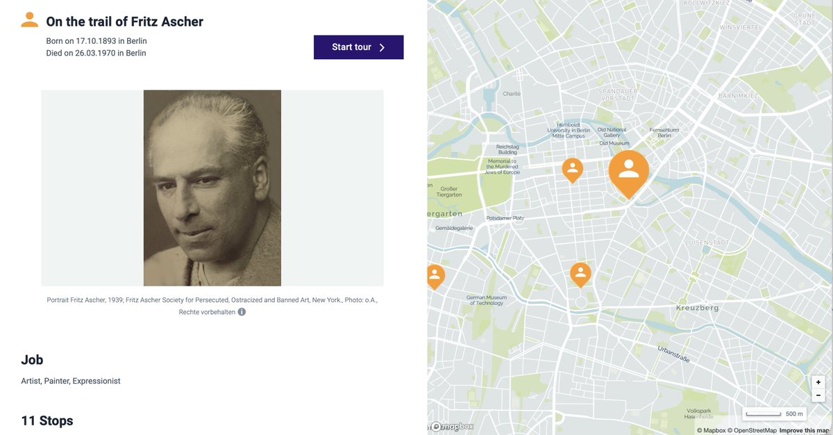 HAPPY BIRTHDAY Fritz Ascher (1893-1970)! In honor of the artist's 127th birthday you can now walk on the trail of Fritz Ascher - either online or in Berlin: jewish-places.de/en/DE-MUS-9759…. Thank you, Christina Jakob, for creating the tour!

#HAPPYBIRTHDAY #FritzAscher #1893births