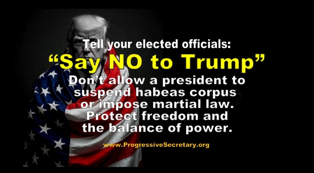 progsec's tweet image. .
✅ TAKE ACTION NOW: Tell Congress, “Put an end to Trump’s threat to use the Insurrection Act against America.” 

Click here [cutt.ly/zr3S1Vga] for more information and to email Congress. Follow us, “Like,” &amp;amp; repost. #NoKings #InsurrectionAct #HabeasCorpus #MartialLaw