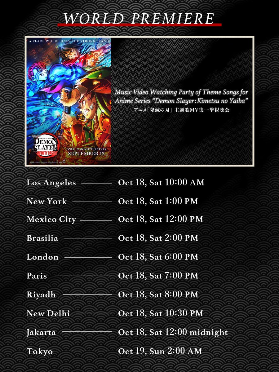 Crunchyroll's tweet image. Tune in to the Crunchyroll YouTube channel tomorrow from 10 AM PT for a Demon Slayer: Kimetsu no Yaiba music video marathon! 🔥 Featuring music by LiSA, Aimer, and more ✨ got.cr/KNYMVmarathon