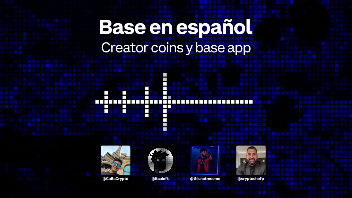 El futuro de la economía de creadores ya está en marcha ⚡

Ayer hablamos en nuestro Space sobre las Creator Coins en <a href="/zora/">$zora</a> y su llegada a la <a href="/baseapp/">Base App</a>.
Si te interesa crear tu propia moneda, escucha la conversación completa aquí 👇