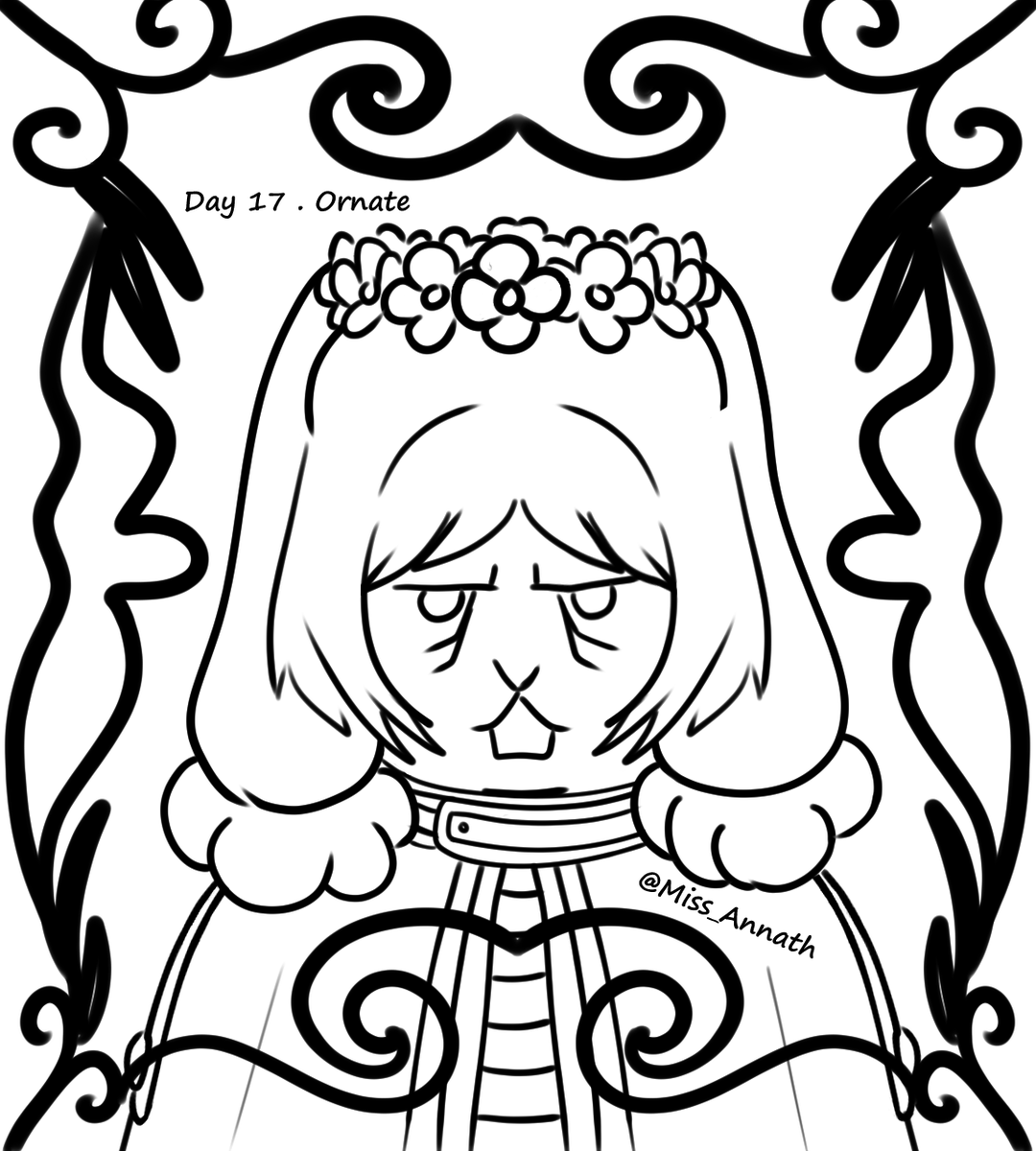Miss_Annath's tweet photo. #inktober2025day17 Ornate

Ornate rabbit grumpy #frieren furry cosplayer in front of an ornate mirror idk.😭

#Inktober #Inktober2025 #inktober2025ornate #animefanart #FrierenBeyondJourneysEnd #frierenbeyondendsjourney #frierenfanart #frierencosplay #inktober_perfectchallenge2025 https://t.co/ZxgfStVUZz
