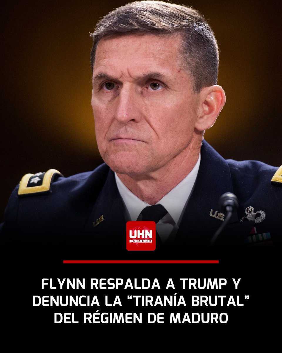 🇺🇸🇻🇪‼️ | ÚLTIMA HORA — El General Mike Flynn respalda las declaraciones del Presidente Trump sobre Maduro esta tarde: “La tiranía brutal de Venezuela ha asfixiado al país, manipulado elecciones, silenciado con violencia y obligado a millones a huir”. Agradece la campaña de