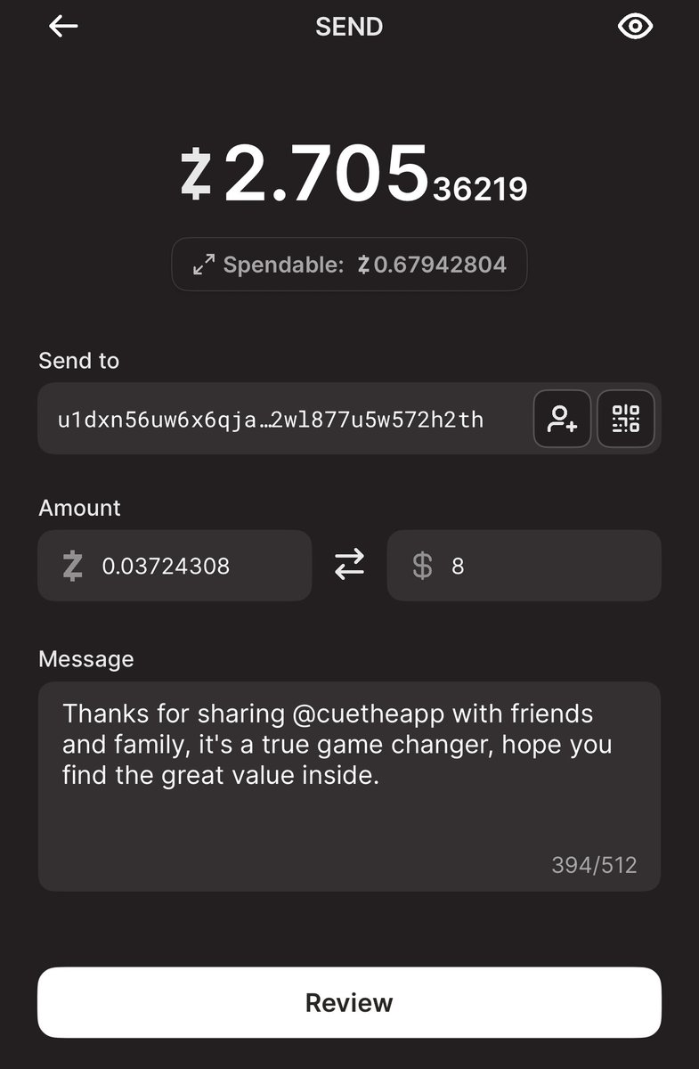 It's an 8 day 🏦

Zent my zupporters unstoppable private money today $ZEC <a href="/cuetheapp/">𝐂𝐔𝐄</a>

In it for the Zech (money/tech) 🛡️

#Wealth28