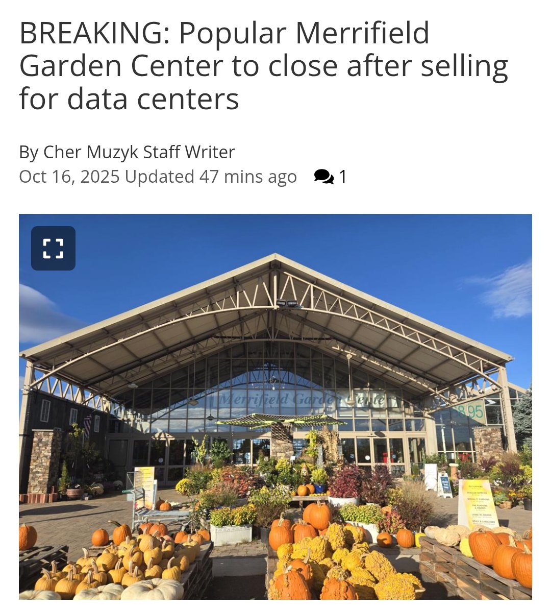 GoodAmericanMan's tweet image. &quot;Yeah forget trees let&apos;s pay over $4 million dollars per acre of land to build data centes!&quot;

(Its owners sold the 38-acre store site to a data center developer for a whopping $160 million.)