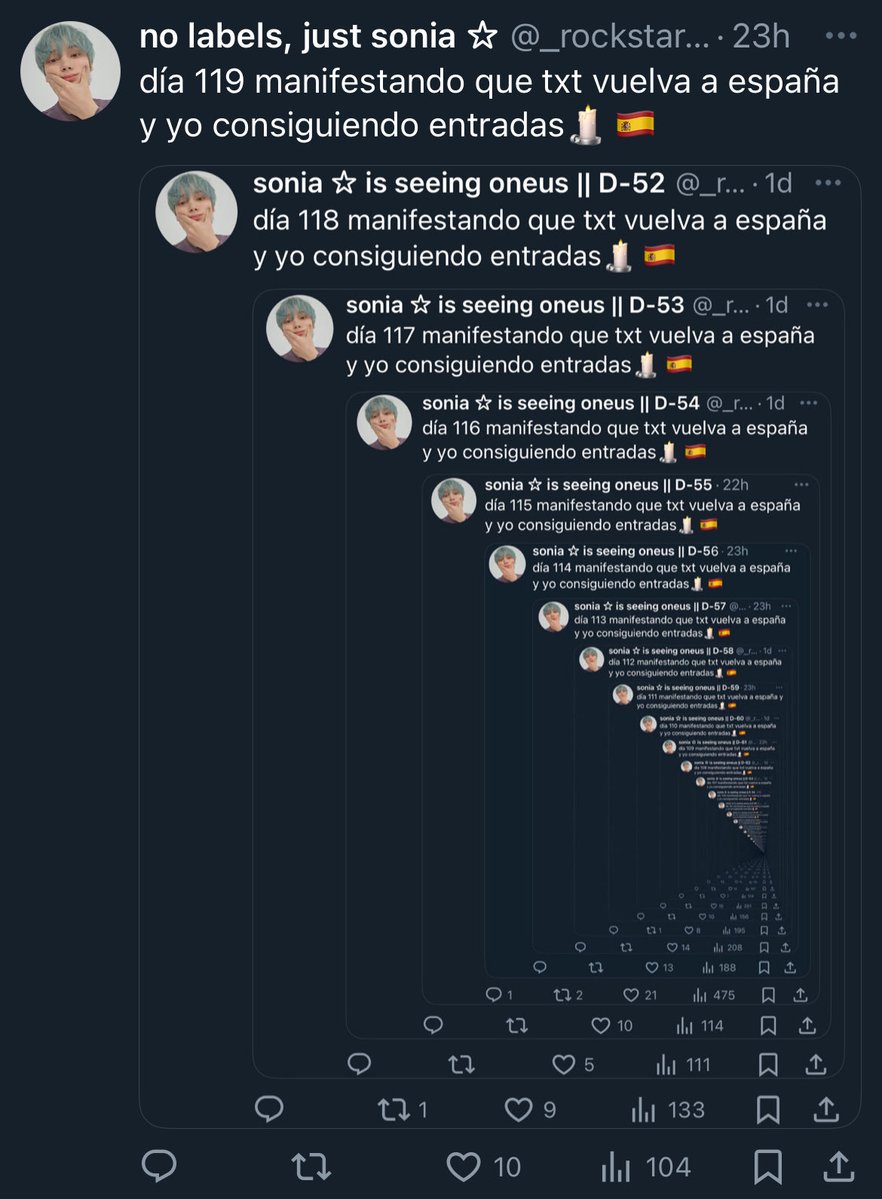 día 120 manifestando que txt vuelva a españa y yo consiguiendo entradas🕯️🇪🇸