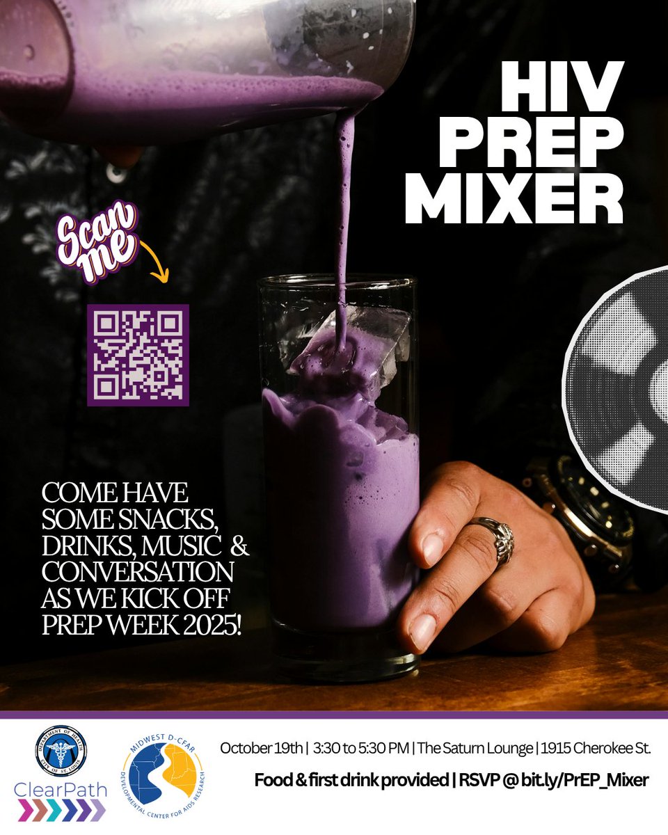 Mix, mingle, and learn about PrEP! 🌈
Join us for a fun and informative PrEP Mixer — meet others, enjoy refreshments, and talk all things prevention.
📍 1915 Cherokee St, St. Louis
🕞 3:30–5:30 PM | 📅 October 19
Free to attend — come as you are!

<a href="/CityofSTLDOH/">CityofSTLDOH</a>