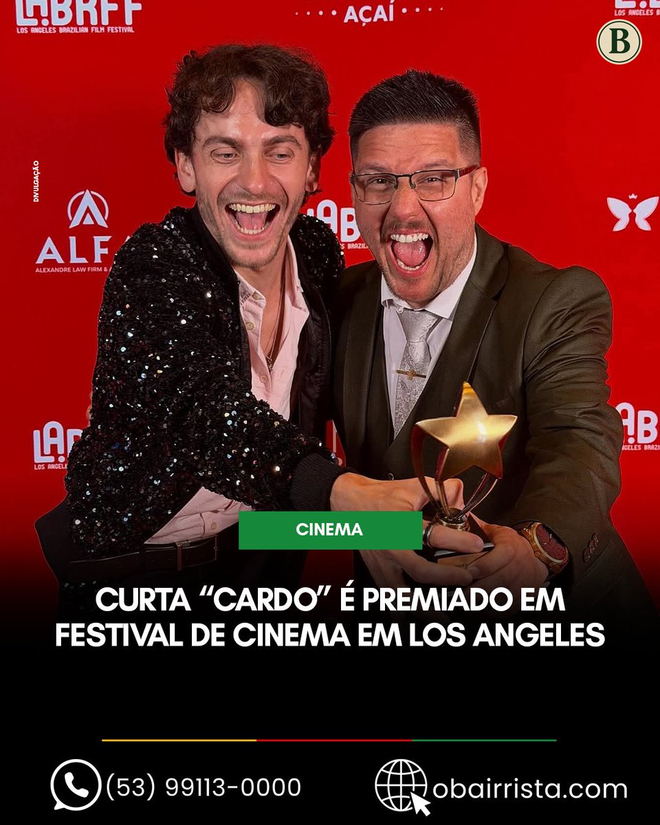 🎬 O curta-metragem “Cardo” recebeu menção honrosa no Los Angeles Brazilian Film Festival (LABRFF), realizado dia 16 de outubro, consolidando mais um destaque internacional para o cinema gaúcho.
🎥 Com roteiro, direção e produção de Guilherme Suman — cineasta gaúcho — e do