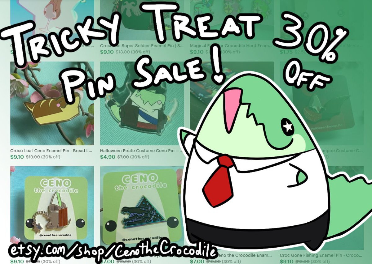 If you are waiting to collect your Ceno badges now is your chance!

My annual Tricky Treat pin sale is now live!
etsy.com/shop/CenotheCr…