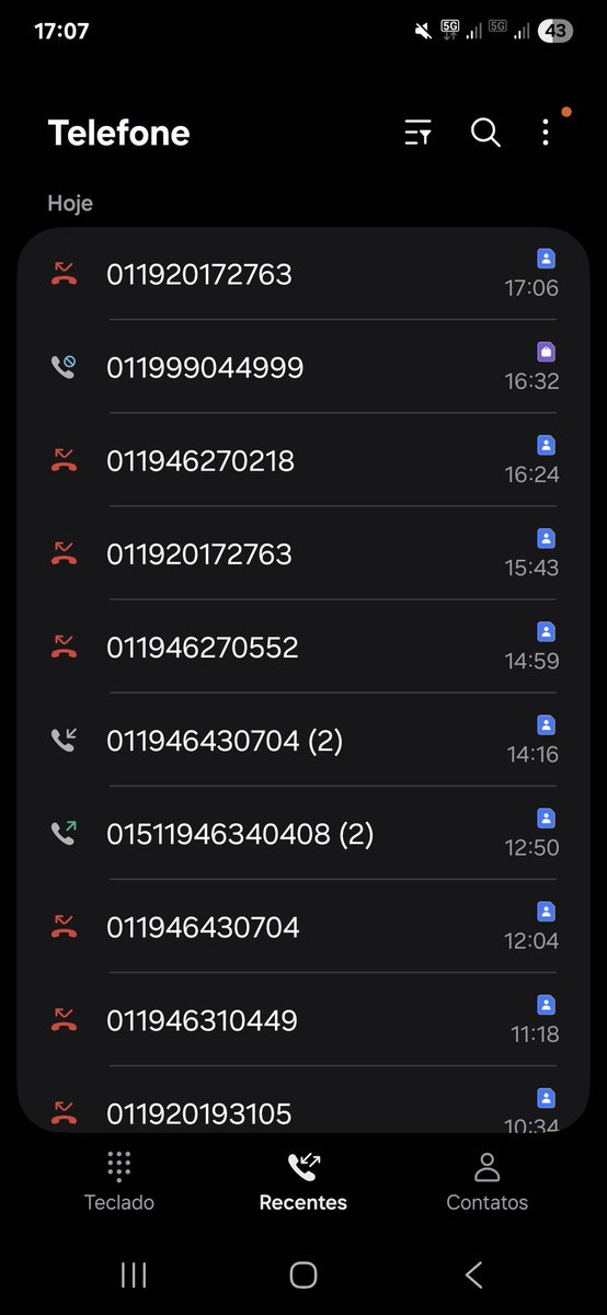 Todos esses números me ligando loucamente é da <a href="/EnelClientesBR/">Enel Clientes Brasil</a> procurando um tal de Renan que NÃO SOU EU E NÃO CONHEÇO. Liguei lá reclamando e me falaram que só ele pode remover meu número do cadastro dele. Parabéns enel. Nota dó