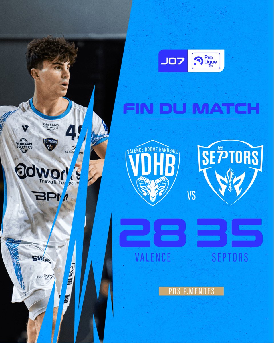 FIN DU MATCH |

Vooooilaaa ! 🔥🔥

Dans un match maîtrisé et avec un Louis Prévost en feu à 15 arrêts, les Septors ramènent 2 points d’un périlleux déplacement  !

Prochain RDV dès vendredi prochain au CO’Met en compagnie de Kendji, place dès 13€ : septors.billetterie-club.com/matchs/692
