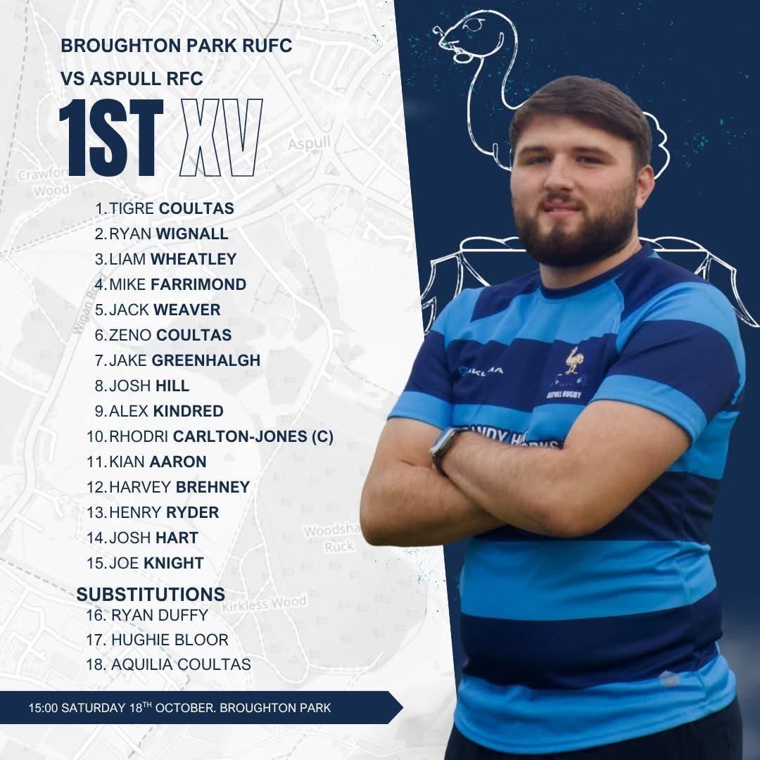 Aspullrfc's tweet image. 💙 Aspull RFC Weekend Teams 💙

It’s another big weekend of rugby for the lads! 🏉

👉 1st XV make the trip to Broughton Park RUFC
⏰ 15:00 Saturday 18th October
📍 Broughton Park

👉 2nd XV are at home taking on Sedgley Park
⏰ 15:00 Saturday 18th October
📍 Woodshaw Park