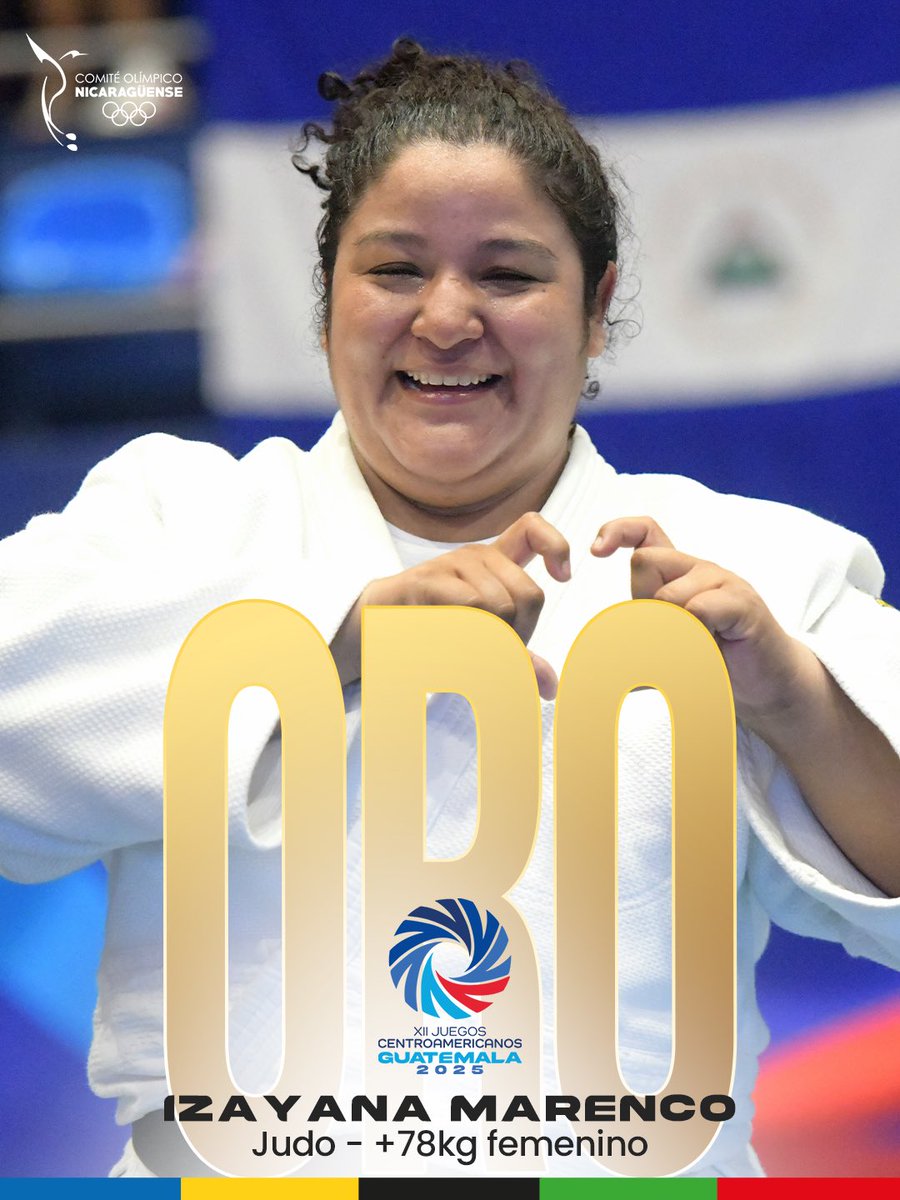 La atleta olímpica Izayana Marenco de Judo es nuestra primera medallista de Oro en los Juegos Centroamericanos <a href="/guatemala2025/">Juegos Centroamericanos, Guatemala 2025</a> 🥇🇳🇮 🥳