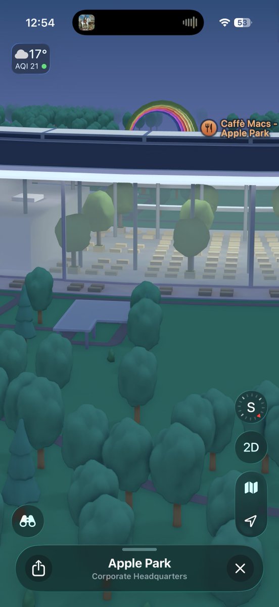 app_settings's tweet photo. it’s actually kinda insane how detailed Apple Maps is lol, especially Apple Park

you can even look INSIDE the Steve Jobs theatre’s underground room what https://t.co/3JqkWaPD8u