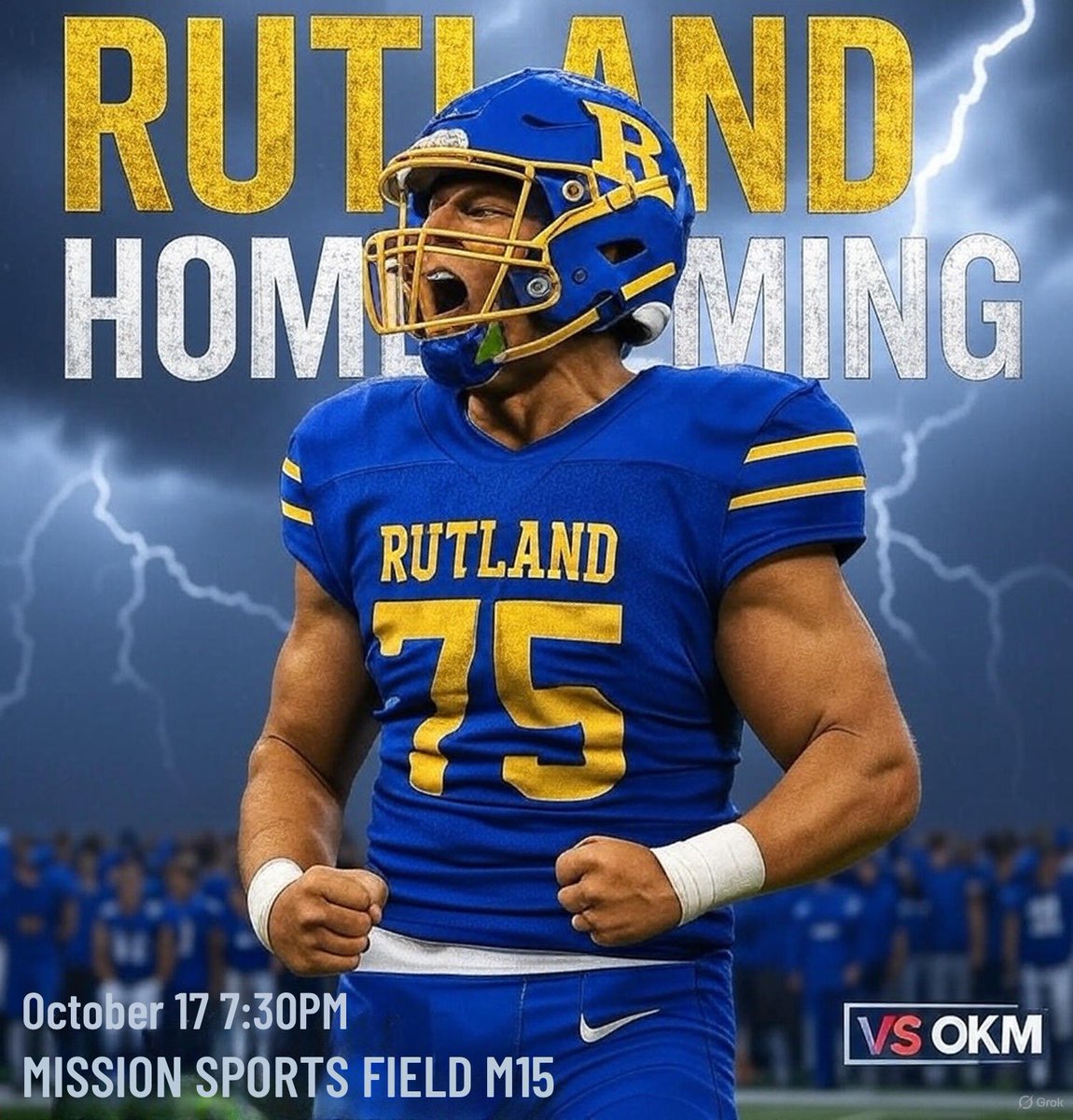 Homecoming Night 🏈💛💙
Big night for the Rutland family — under the lights, at home, with the crew. Let’s bring the energy and make it count! ⚡️⚡️
RSS vs OKM
7:30PM @ Mission Sports Field M15
#homecoming #highschoolfootball