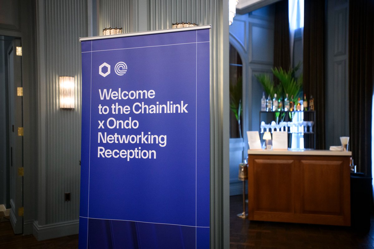 OndoFinance's tweet image. Ondo x @chainlink event at DC Fintech Week.
Convening policymakers and industry leaders in Washington, D.C. to discuss tokenization policy, infrastructure, and institutional adoption.
Together, shaping the conversation on how capital markets come onchain.