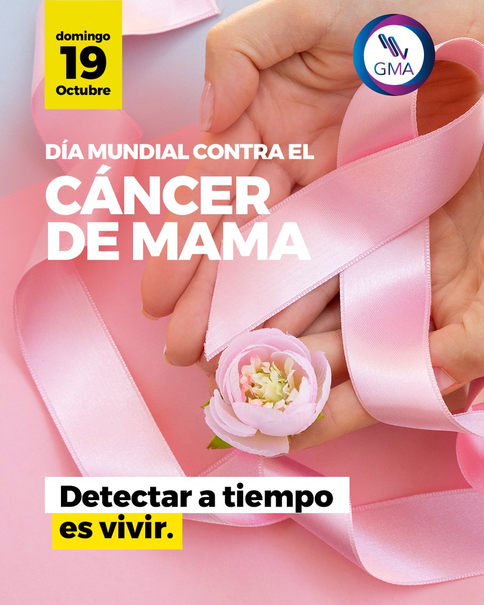 📆 #19deOctubre | Día Mundial contra el #cancerDeMama 
Para su lucha no olvidemos las 3 claves:
🎀 #Prevenir
🎀 #Diagnosticar
🎀 #Tratar
Este mes es una oportunidad para hablar del #autocuidado
👉🏻 Es por ti, es por todas. 👩🏼👩🏻‍🦱👩‍🦰👩‍🦳👱🏻‍♀️
#GMA #OctubreRosa #PrevenciónEsSalud