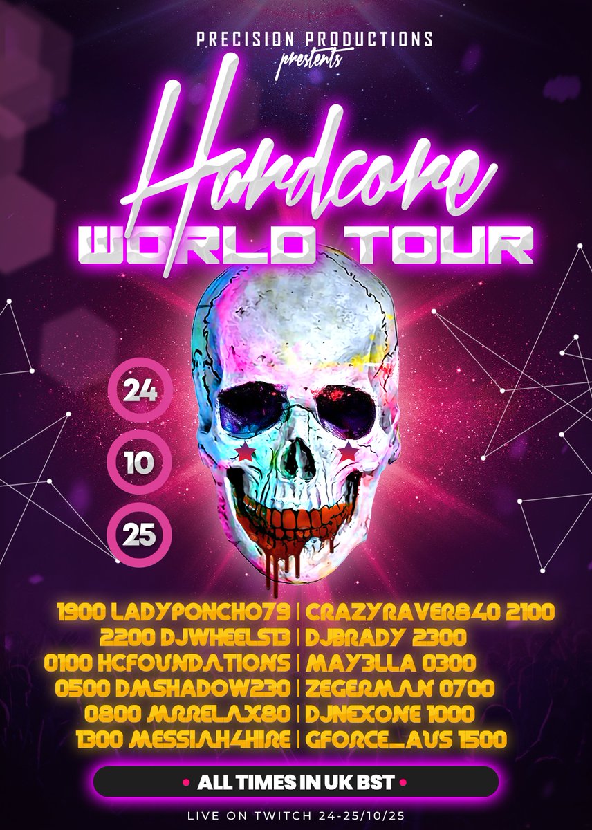 djNexOne's tweet photo. Be part of the World Tour October 24th starting at 11am PST // 2pm EST // 7pm BST // 5am AEST (25th) LIVE only on @Twitch #ukhardcore #hardcore #techno #hhc #powerstomp #frenchcore #uptempo #twitchstreamer https://t.co/OA9U4zEwq0 https://t.co/5eDcMX8bnP