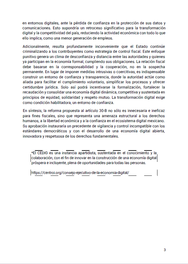 CentroiOrg's tweet photo. Desde el #CEDIG alertamos que la propuesta de art. 30-B del Código Fiscal de la Federación representa riesgos para la privacidad y los derechos digitales en Mx. Llamamos al Senado a garantizar una transformación digital con respeto a los derechos humanos
https://t.co/iNTRakCZMZ https://t.co/7sRhO2inmo