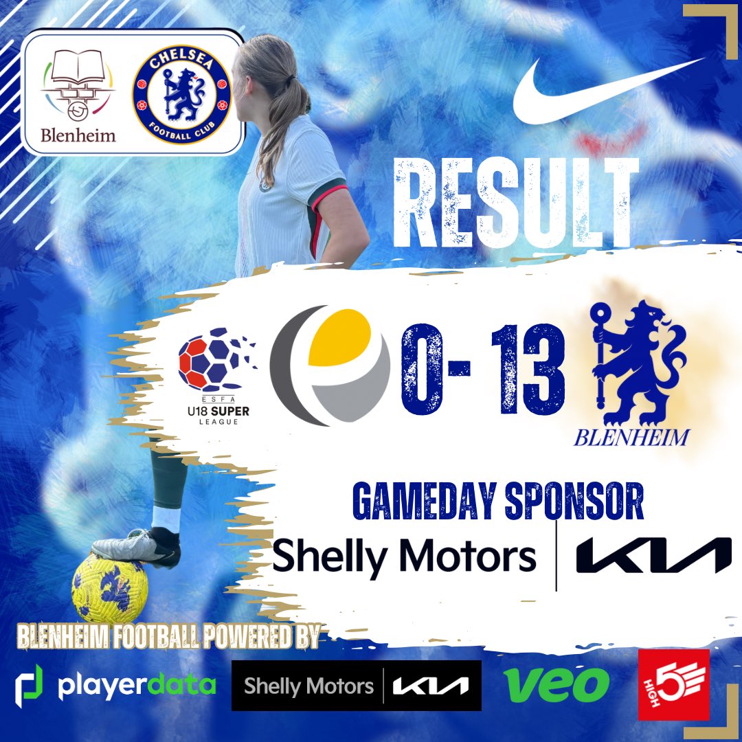 Start of the <a href="/SchoolsFootball/">English Schools' Football Association</a> Super League defence ✅

Gameday sponsored by our amazing friends <a href="/Shellymotors/">Shelly Motors</a> 

#here2Rise
#teamblenheim