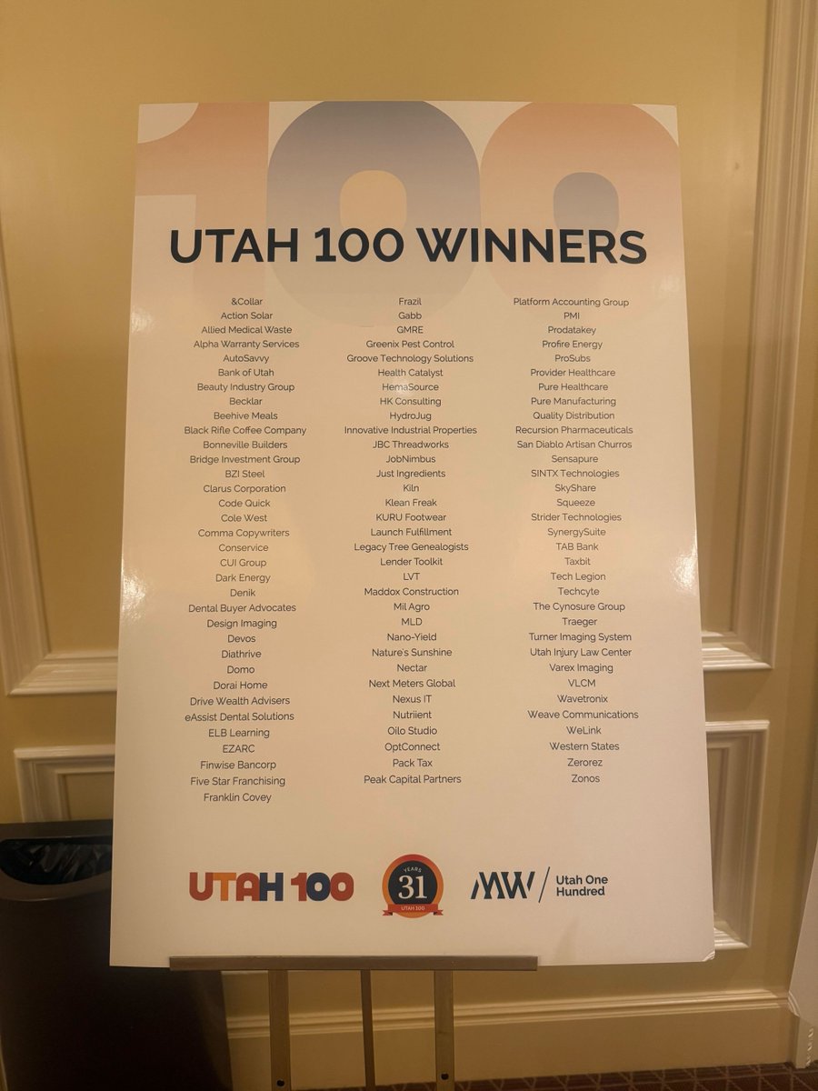 We’re honored to be named to @MCWN Utah 100 list!

A huge thank you to our teams around the world and the incredible restaurant brands who partner with us — your trust fuels our growth. 💙

#SynergySuite #Utah100 #RestaurantTech