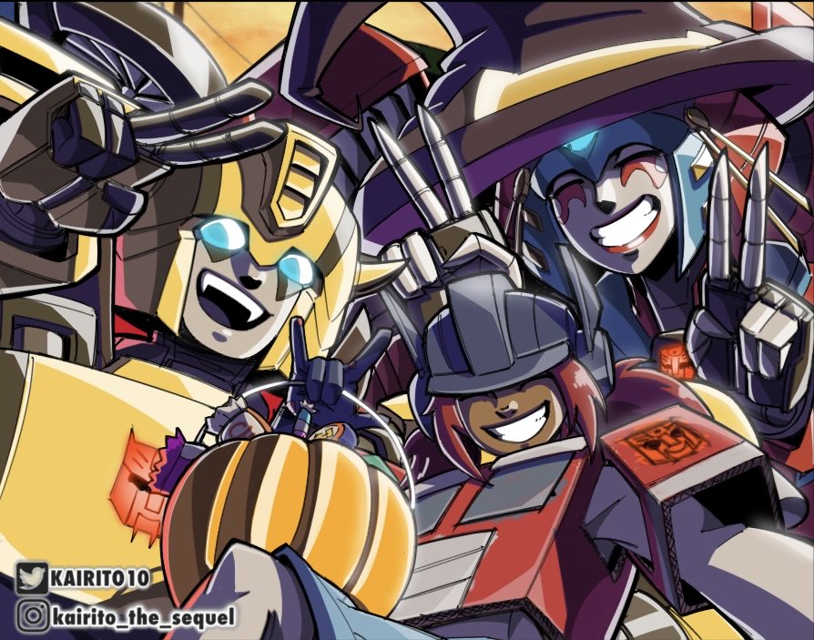Happy Halloween from Bumblebee Windblade and Sari! They all worked really hard on their costumes