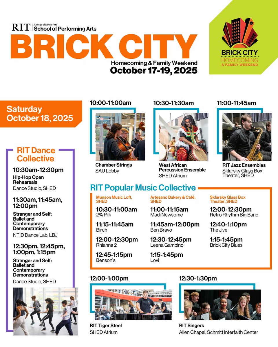 Round out your Brick City Weekend by attending our School of Performing Arts performances on Sunday. All events are free and open to the public!