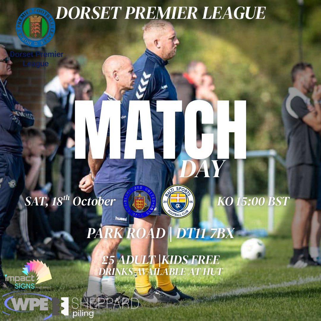 MATCH DAY

We take on <a href="/BlandfordUtdFC/">Blandford United FC</a> at Park Road, a tough away day where we look to collect another 3 points.

#BaltiSportsFC