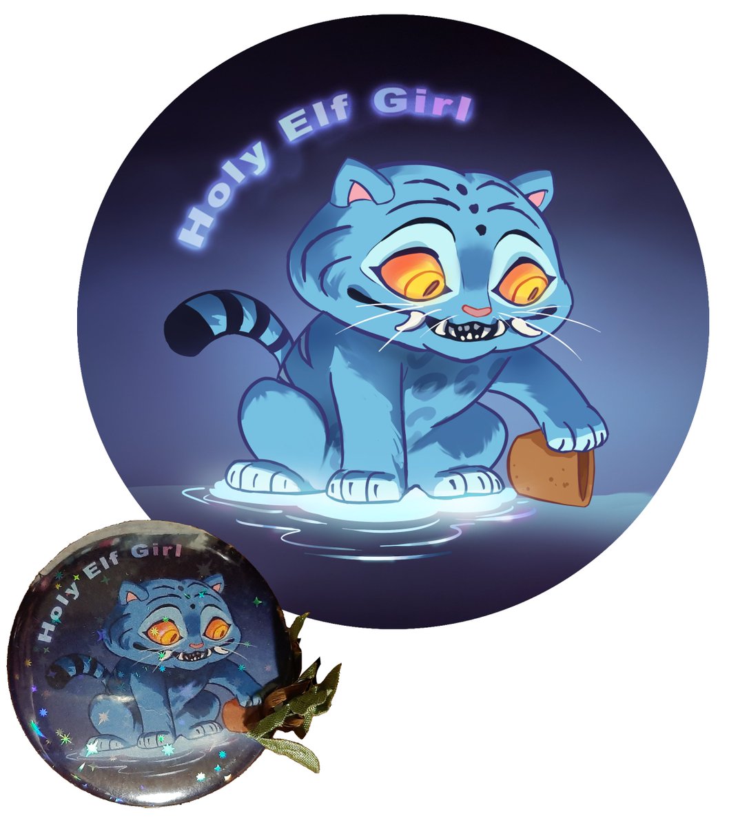 My experiments with pin buttons continue. This time, a derpy tiger from kpop demon hunter, with a fabric leaf insert.

(Not for sale, made just made for me, for fun)

#KPOPDEMONHUNTERS #KpopDemomHunters #kpdh  #derpyTiger