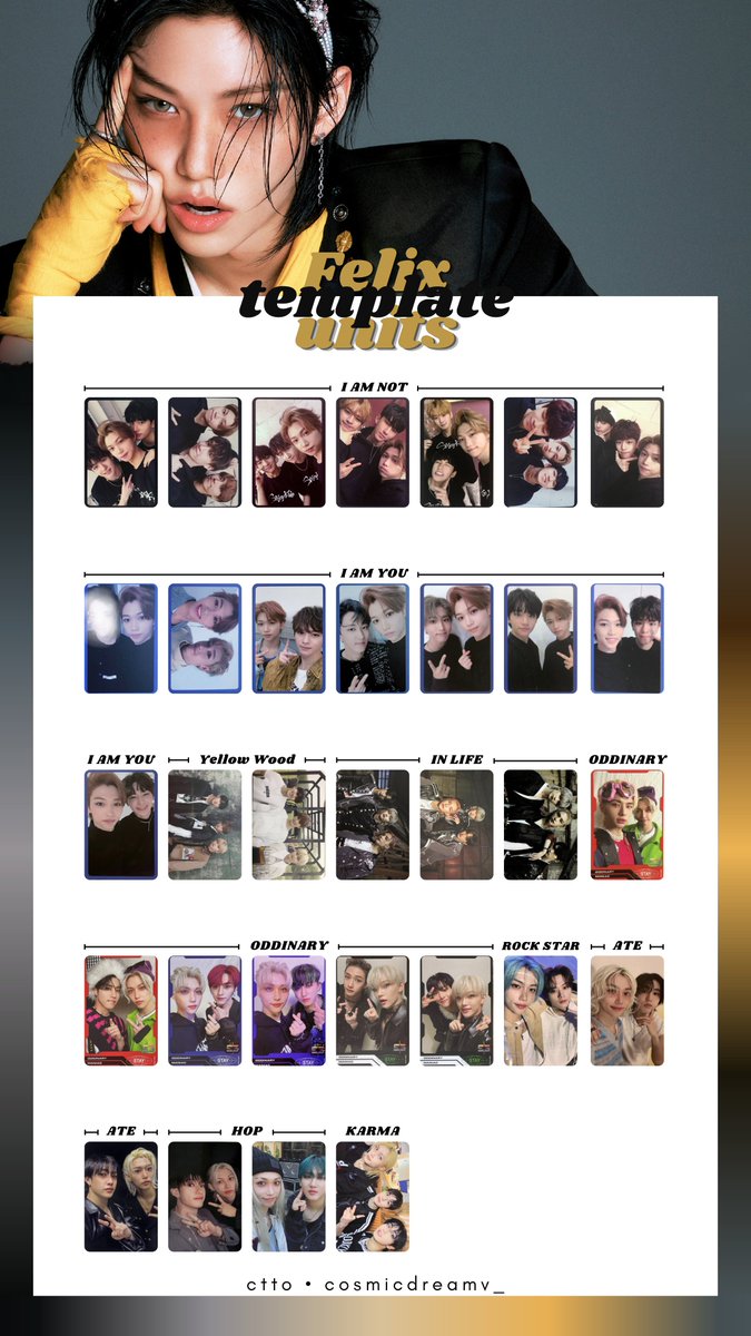cosmicdreamv_'s tweet photo. Stray Kids UNITS wishlist | template album photocards    

Updated to Karma V.1

HD🔗https://t.co/FaredlVM2R

Han Felix Seungmin I.N

#StrayKids #StrayKids_dominATE #StrayKidsComeback #jisung #felix #Seungmin #Jeongin https://t.co/60Kt6P1650
