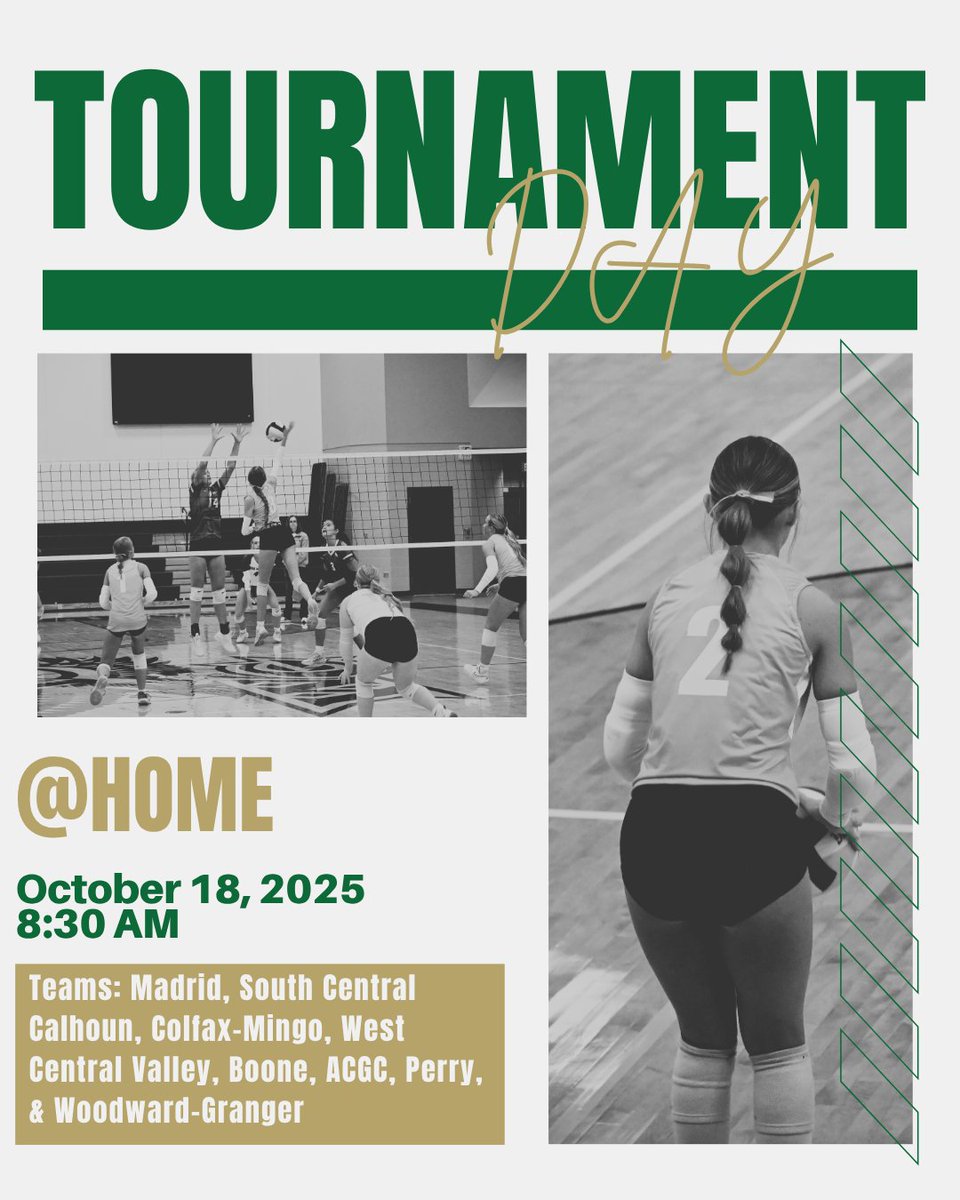 Home Tournament for our Volleyball team! Help support the team and come out and cheer them on! Games start at 8:30am in the High School Gym!