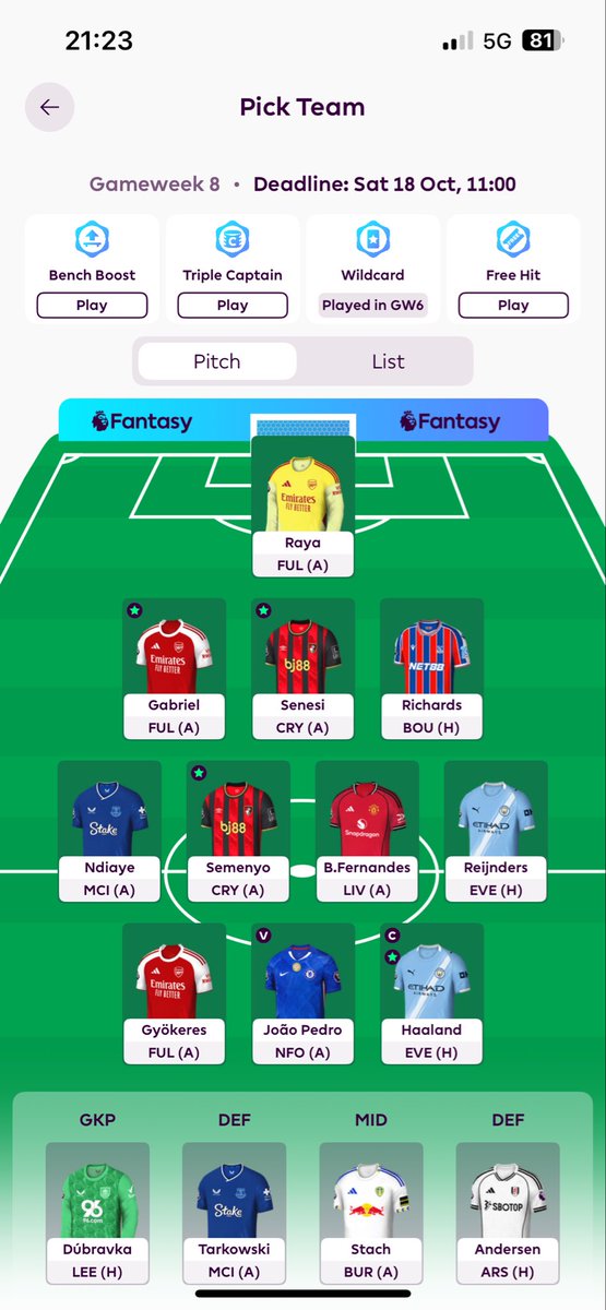 FPLNeto7's tweet image. 3 FT’s in the bank and £0.6m available, what would you do here?

Roll? 🤔🎲