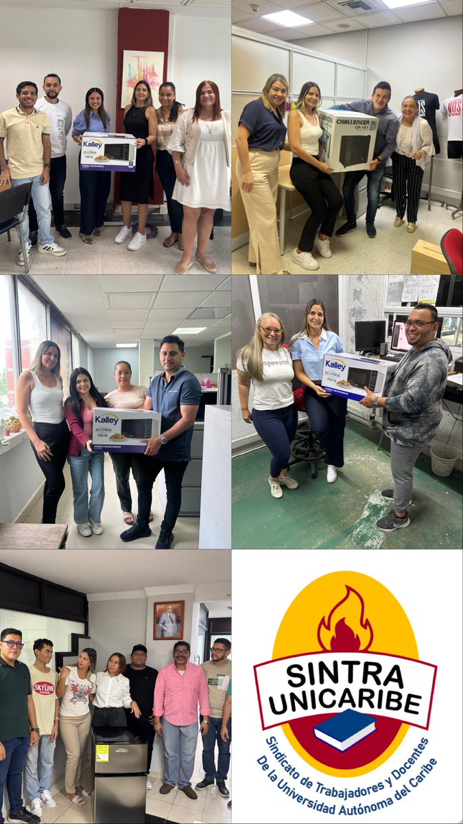 Estimados compañeros, nos complace anunciar que hemos hecho entrega de electrodomésticos para mejorar las áreas del parqueadero, la oficina de Egresados, la oficina de relaciones corporativas, uac virtual y tesorería, donde trabajan nuestros valiosos afiliados. Estos elementos