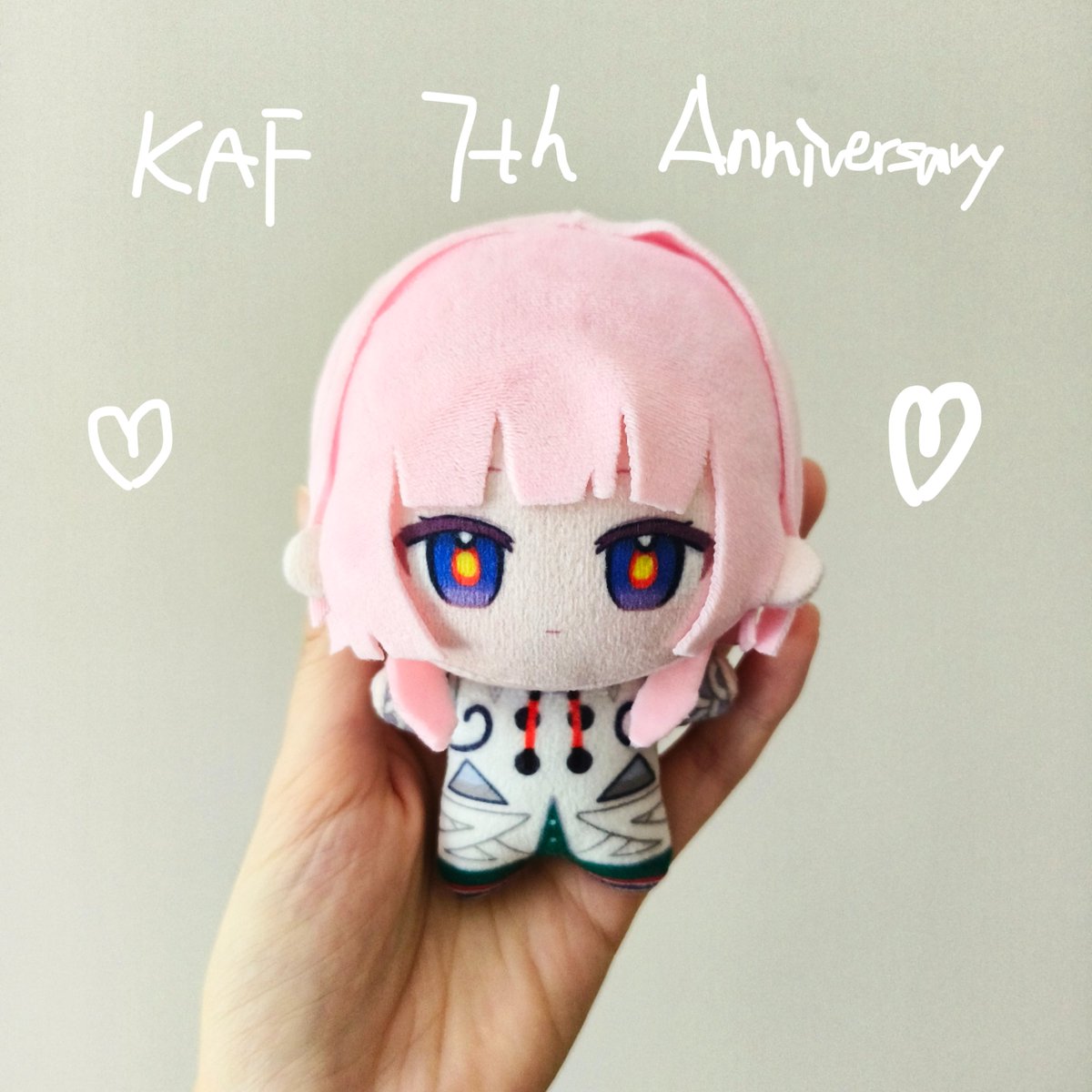 ameso71's tweet photo. 花譜ちゃん7周年、そして神椿6周年おめでとうございます🎉
お祝いに描いたイラストと、最近作った手作りのぬいぐるみも一緒に投稿します！
#花譜美術部 #花譜7周年 #神椿6周年 https://t.co/yGzKobu4aS