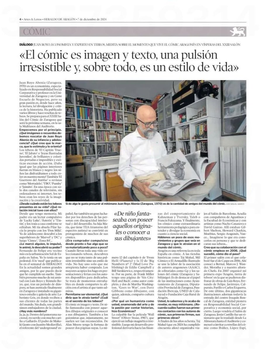 juanroyoabenia's tweet image. "El cómic es imagen y texto, una pulsión irresistible y, sobre todo, un estilo de vida" @heraldoes
heraldo.es/noticias/ocio-…