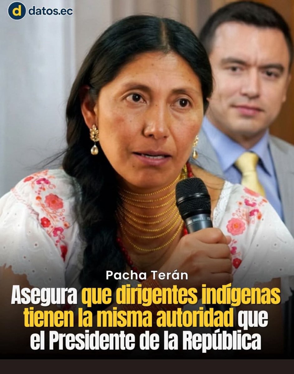 LuchoNoboaYcaza's tweet photo. Que equivocada estas @pachateran al decir semejante tontería, el presidente se lo eligió democráticamente, y los “dirigentes” de los que hablas fueron puestos a dedo, nuestros hermanos indigenas que quieren el progreso en el Ecuador votaron por @DanielNoboaOk https://t.co/2rkiE9RFn0