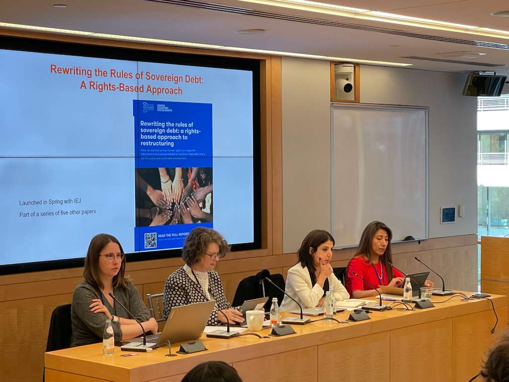 OxfamIFIs's tweet image. "Without fair debt workouts, recovery isn’t possible. Restructuring must restore fiscal space so governments can meet basic human rights obligations." -Mahinour El Badrawi, @social_rights, at #IMFMeetings #WBGMeetings