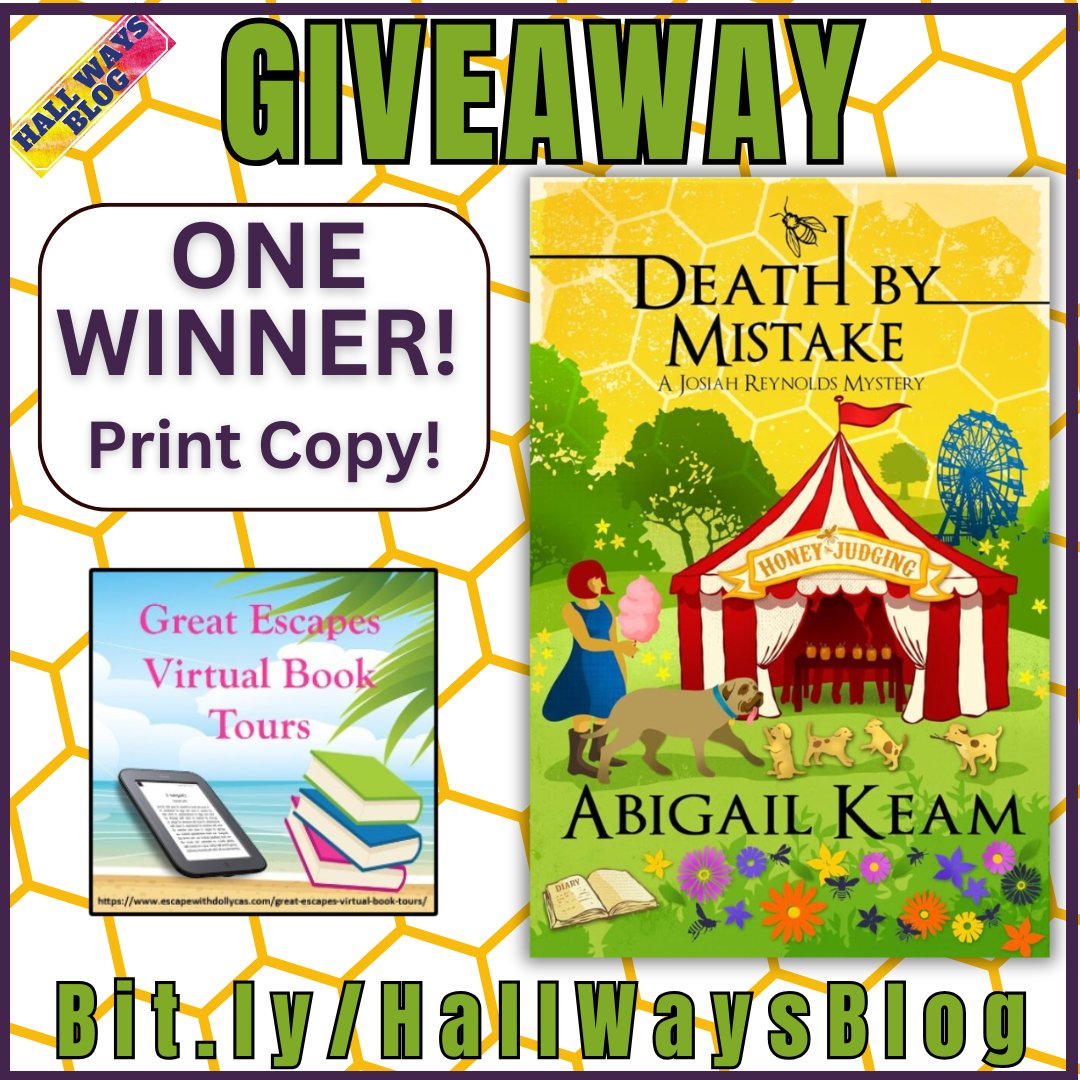 kristinethall's tweet image. There&apos;s justice, and then there is Josiah&apos;s justice!
On #HallWaysBlog: #excerpt from DEATH BY MISTAKE, #JosiahReynoldsMystery series #22 by Abigail Keam + #win w/@dollycas #GreatEscapesBookTours.
kristinehallways.blogspot.com/2025/10/death-…
#cozymystery #mysteryseries #beekeeping #giveaway #excerpt