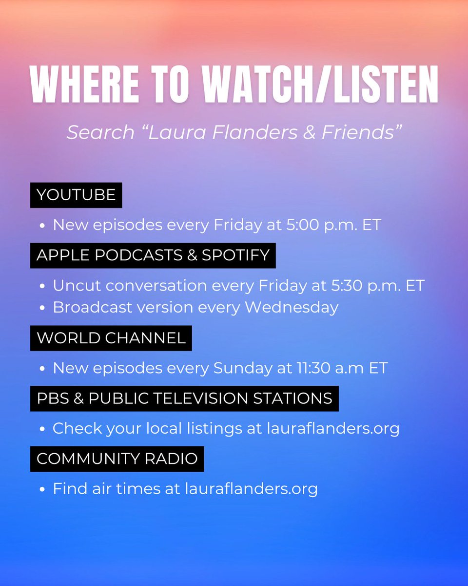 Laura Flanders & Friends tweet media